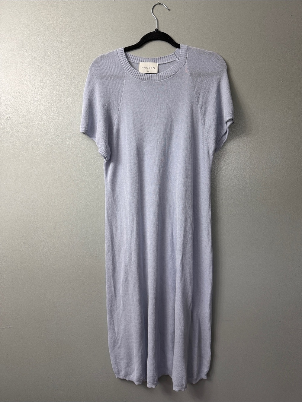 HAUSEN lavender  short sleeve knit  midi dress medium